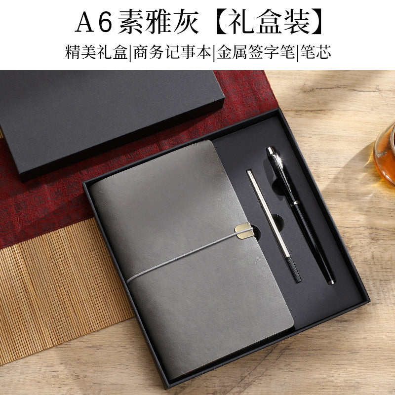 A6 strap hand ledger custom retro three-fold loose-leaf notebook campus student notepad cover logo custom