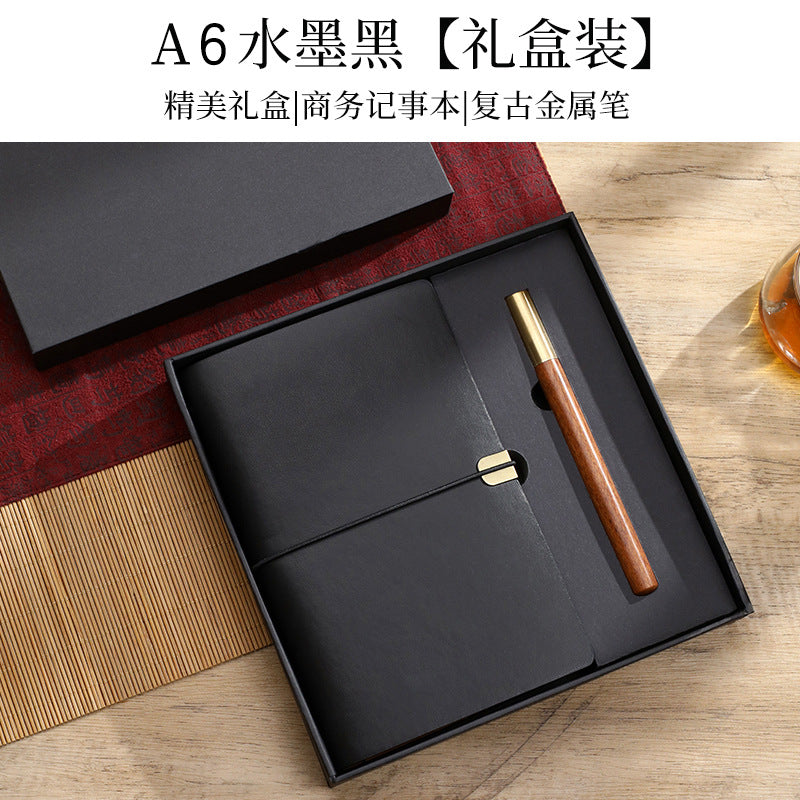 A6 strap hand ledger custom retro three-fold loose-leaf notebook campus student notepad cover logo custom
