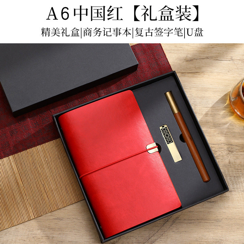 A6 strap hand ledger custom retro three-fold loose-leaf notebook campus student notepad cover logo custom