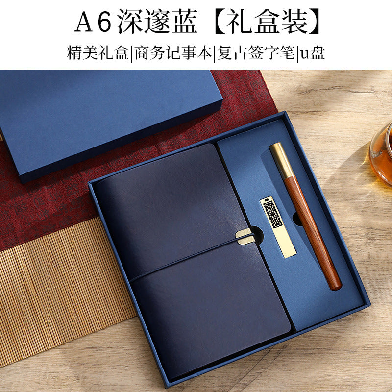 A6 strap hand ledger custom retro three-fold loose-leaf notebook campus student notepad cover logo custom