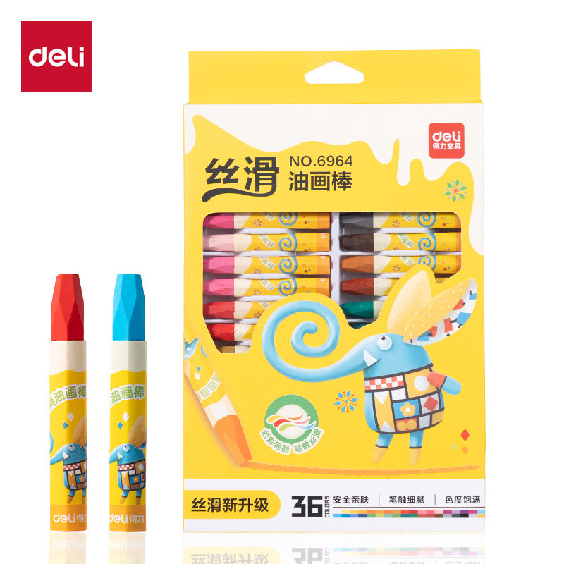 Deli 6961 Oil Pastel Children's Drawing Pen Set Crayons 12/18/24/36 Coloring Pens Wholesale