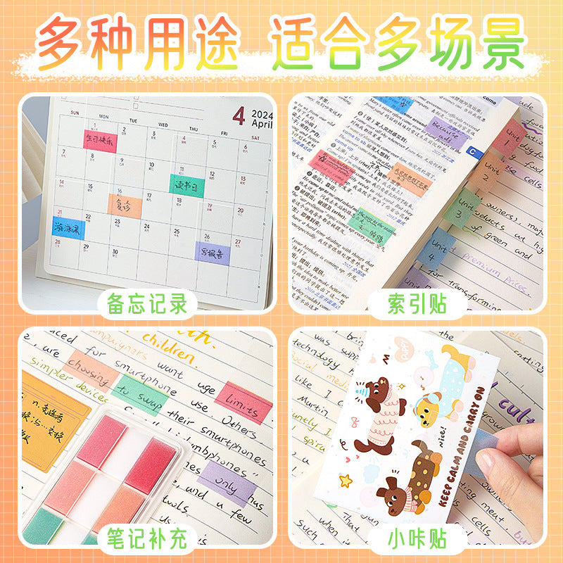 Kaba Bear Pearlescent Index Sticker Removable Post-It Notes Students Can Write Transparent Memo Notes with Strong Stickiness