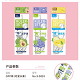 Student Set of Rulers 4-Piece Set Ruler 20cm Triangle Set Ruler Protractor Multi-Functional Primary School Student Macaron