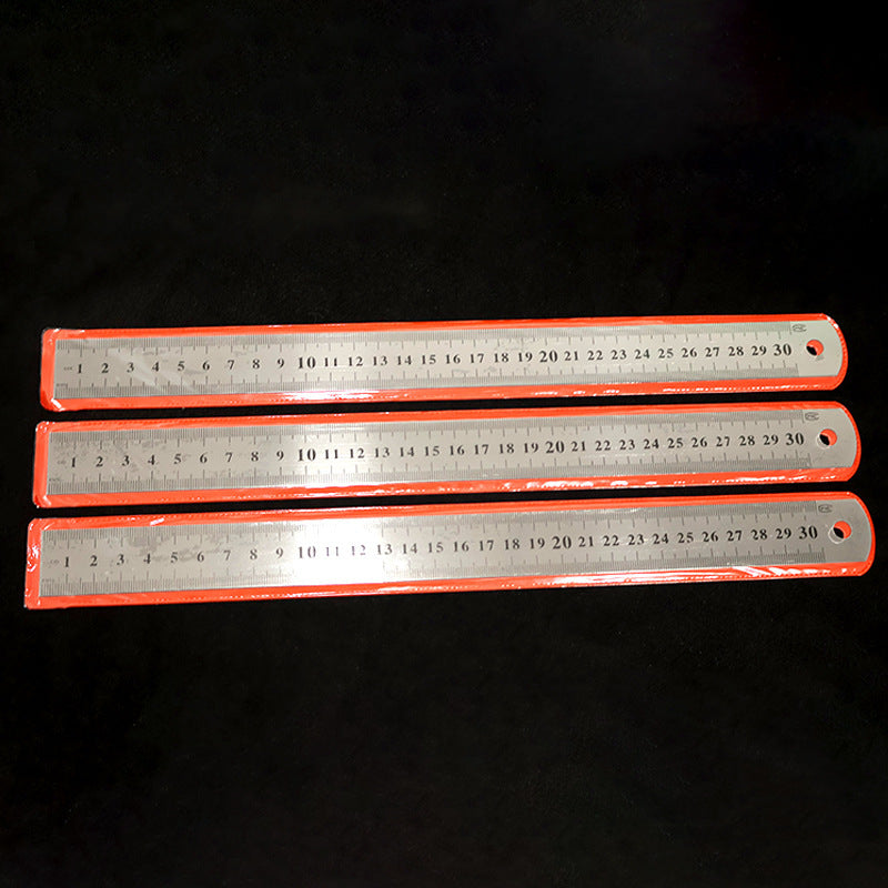 Stainless steel ruler metal thickened steel ruler scale iron ruler drawing measurement 20cm15cm high precision steel ruler