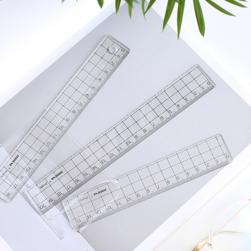 Creative plastic transparent ruler 15/20cm transparent ruler drawing measuring student stationery scale caliper