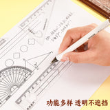 Creative Inspirational Ruler Set for Students, Four-Piece Set, High-Quality Transparent Ruler, Triangle Ruler, Protractor, Ruler Set Wholesale