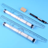 30cm angle parallel ruler roller ruler balance ruler Rolling ruler multi-function drawing design drawing ruler tool