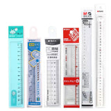 Morning Light Transparent Ruler Student Exam Drawing Measuring Ruler 15cm Wavy Soft Ruler Aluminum Alloy 20cm Plastic