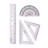 20cm Soft Ruler Four-Piece Set of Rulers for Students to Draw with Triangular Rulers and Protractors Multi-Specification Ruler Sets Wholesale