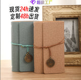 A6 strap hand ledger custom retro three-fold loose-leaf notebook campus student notepad cover logo custom