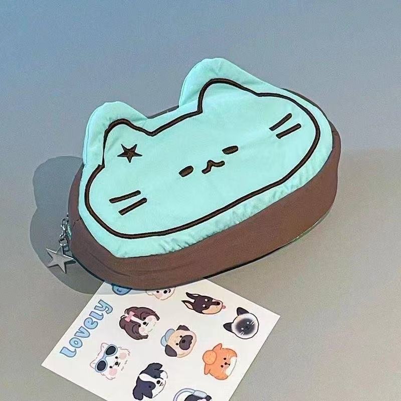 Japanese-Style Cartoon Kt Cat Ear Plush Pencil Case, High-Capacity, High-Appearance Value, Suitable for Middle and High School Students