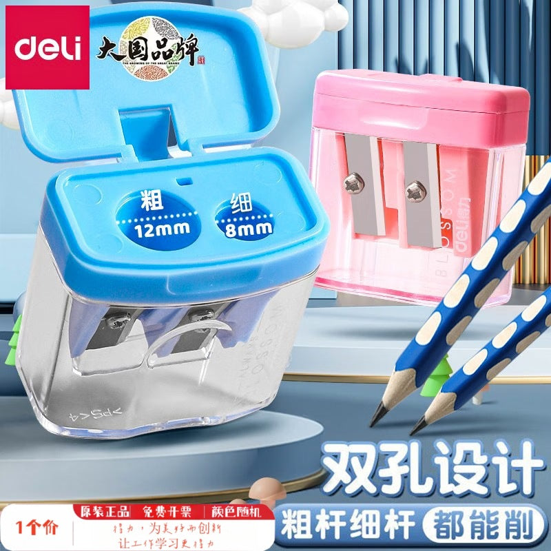 Efficient Pencil Sharpener with Three Holes for Different Thicknesses, Prevents Shavings from Flying, Suitable for Kindergarten and Elementary School Art Classes