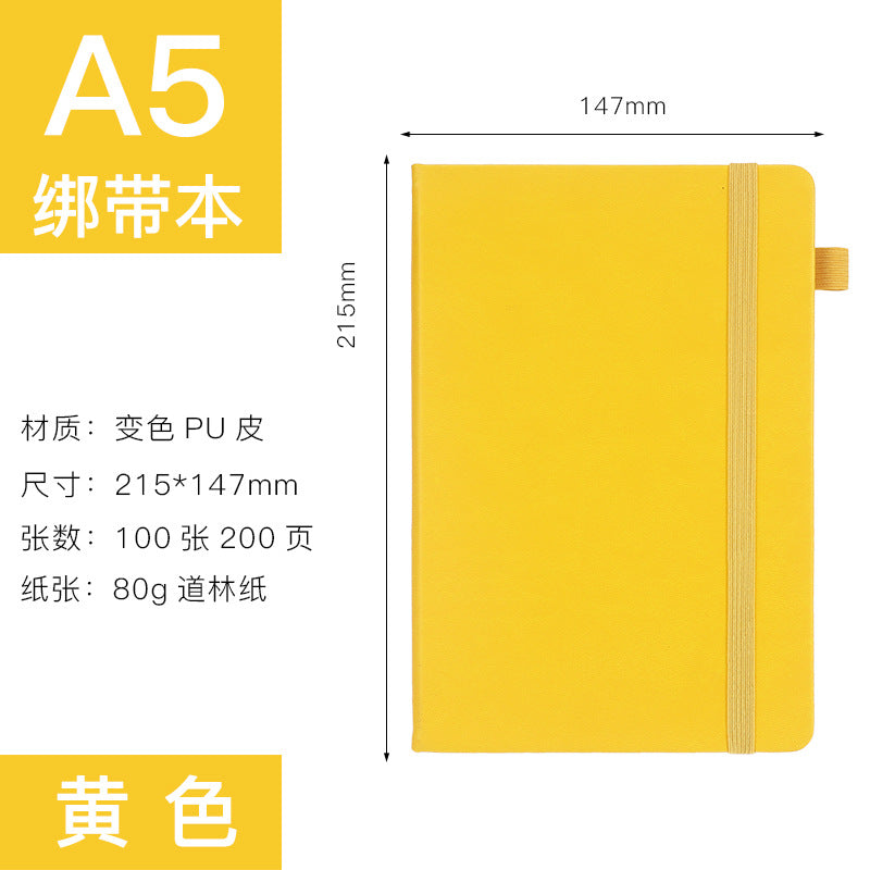 A5 Notebook Customized Macaron Color Diary Simple Elastic Band Business Meeting Notebook with Logo Printing