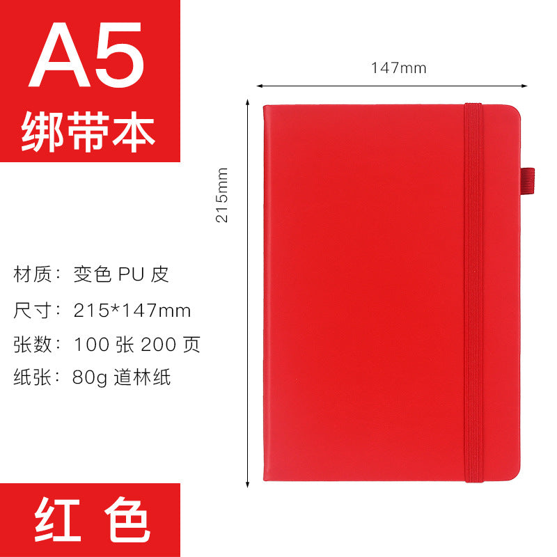 A5 Notebook Customized Macaron Color Diary Simple Elastic Band Business Meeting Notebook with Logo Printing