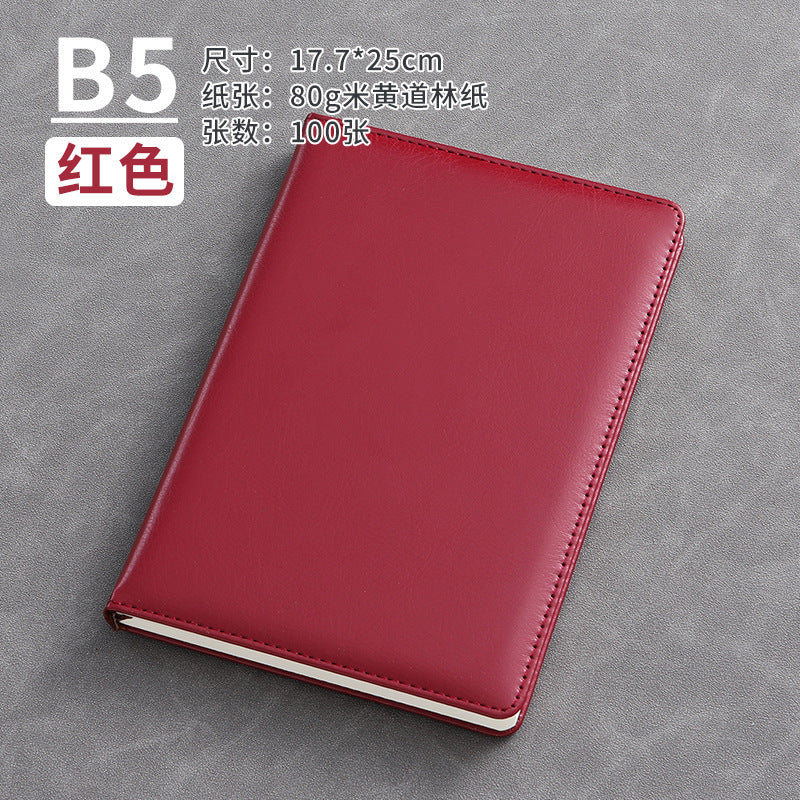A5 business leather meeting notebook custom cover Logo classic pu notepad advertising gift box custom wholesale