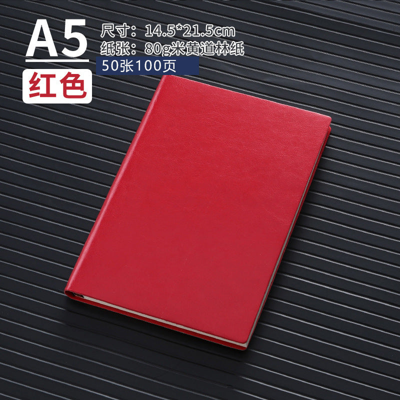 A5 business leather meeting notebook custom cover Logo classic pu notepad advertising gift box custom wholesale