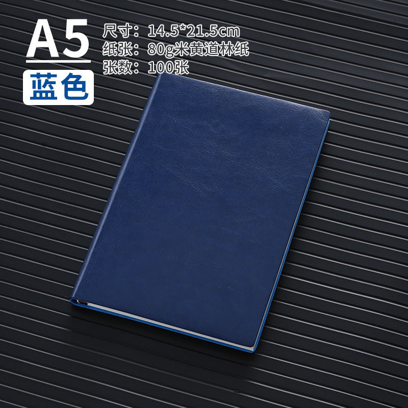 A5 business leather meeting notebook custom cover Logo classic pu notepad advertising gift box custom wholesale