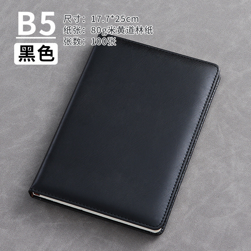 A5 business leather meeting notebook custom cover Logo classic pu notepad advertising gift box custom wholesale