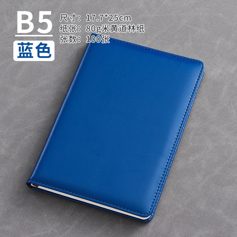 A5 business leather meeting notebook custom cover Logo classic pu notepad advertising gift box custom wholesale