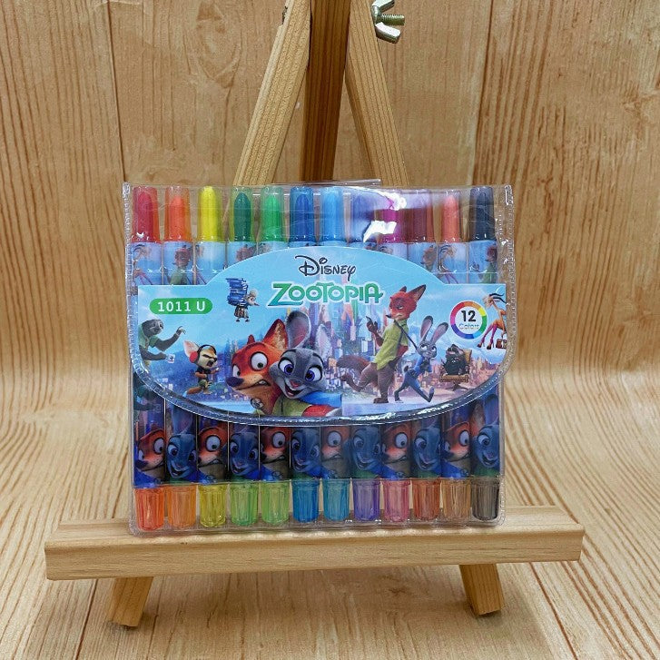 Cartoon Cute 12/18/24 Color Rotating Crayons Creative Painting Stationery Kindergarten Children's Short Crayons