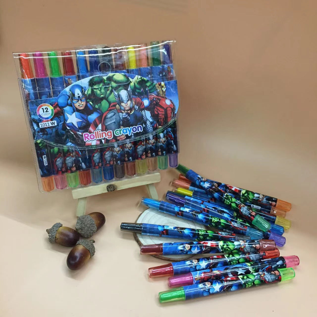 Cartoon Cute 12/18/24 Color Rotating Crayons Creative Painting Stationery Kindergarten Children's Short Crayons