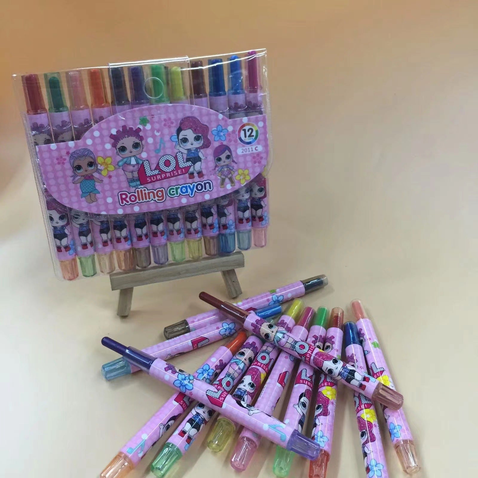 Cartoon Cute 12/18/24 Color Rotating Crayons Creative Painting Stationery Kindergarten Children's Short Crayons