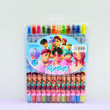 1012 cartoon cute 12 color rotating crayon creative painting stationery kindergarten children long crayons
