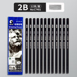 Marley Pencil Sketch Black Full Set Boxed Soft Medium Hard Charcoal Pen hb Art Drawing Exam Matte Sketch Pencil
