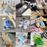 Ins Style Cute Plush Peter Rabbit Doll Pencil Bag Preppy Style Soft Cute Healing Animal Stationery Cosmetics Bag