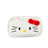 Japanese-Style Cartoon Kt Cat Ear Plush Pencil Case, High-Capacity, High-Appearance Value, Suitable for Middle and High School Students