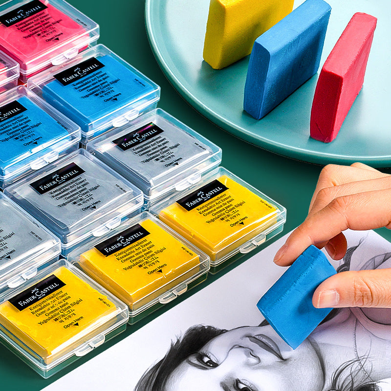 German Faber-Gart Plastic Rubber Color Red Boxed Plasticine Stationery Art Student Sketch High-gloss Rubber