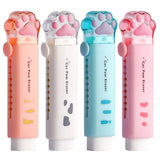 Cute Cat Claw Automatic Eraser Retractable Push-Pull Cartoon Student Eraser No Debris Push-Pull Eraser