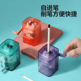 Deli X90 Automatic Pen-Feeding Pencil Sharpener Hand-Cranked Pencil Sharpener Manual Pencil Sharpener for Students