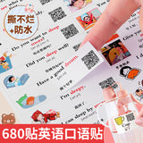 Family Situational English Stickers Daily Life Scene Spoken Language Children's Enlightenment English Word Learning Post-it Notes