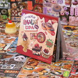 Core Mo Japanese Food Sticker Book Huge Thick Split Colorful Food Ancient Early Die Cut Sticker Book Cartoon Handbook Sticker