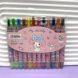 Cartoon Cute 12/18/24 Color Rotating Crayons Creative Painting Stationery Kindergarten Children's Short Crayons