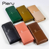PIERU Women’s Long Clutch Wallet – Trifold Coin Purse