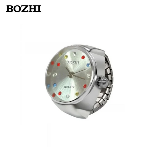BOZHI Women's fashionable Rhinestone Ring Watch – Quartz Finger Watch
