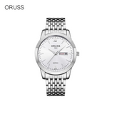 ORUSS Men's Trendy Business Quartz Watch – Waterproof, Stainless Steel Look