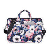 Floral Waterproof Laptop Bag with Trolley Strap – Fits 13" to 15" Devices