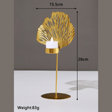 Nordic Gold Iron Candlestick – Nature-Inspired Spray Paint Candle Holder