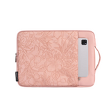 PU Leather Laptop Sleeve with Front Pocket – Fits 11"–15" – Floral Embossed