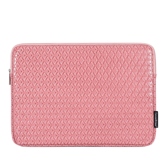 Geometric Laptop Sleeve – Waterproof PU Leather Case for 11–15" MacBook & More