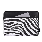 Zebra Print PU Leather Laptop Sleeve – Waterproof Case for 11–15” Laptop