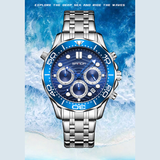 SANDA Men’s Stainless Steel Quartz Watch – Business Analog Wristwatch with Luminous Hands & Small Seconds