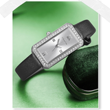 SANDA Women's Quartz Watch – Diamond-Accented Leather Strap, Casual Timepiece