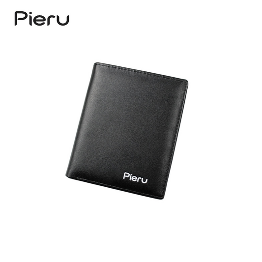 Pieru Men’s Slim Vertical Wallet – Ultra-Thin Card Holder with Coin Pocket