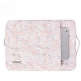 PU Leather Laptop Sleeve with Handle – Waterproof Floral Case (11–15 Inch)