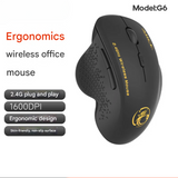 2.4G Wireless Ergonomic Mouse – 6-Button USB Optical Mouse for Office & Gaming