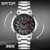 Sanda Men’s Steel Band Quartz Watch – Hollow Dial Analog Wristwatch, Waterproof Timepiece